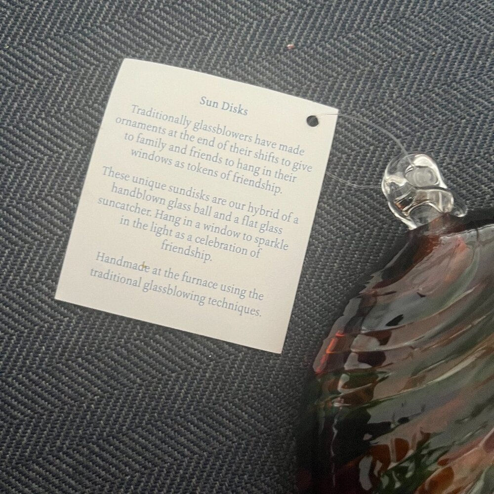Little River HotGlass Studio Sun Disk Ornament